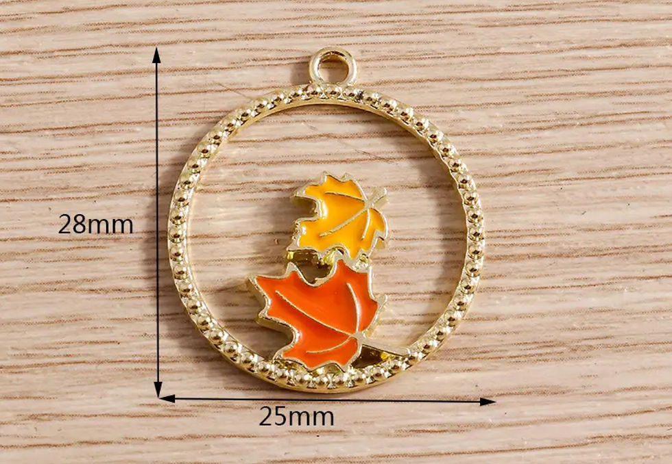 Thumbnail: Golden Autumn Leaf Hoop Earrings