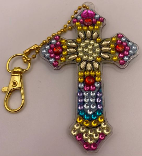 Gold, Lavender and Pink Petite Cross Purse Charm