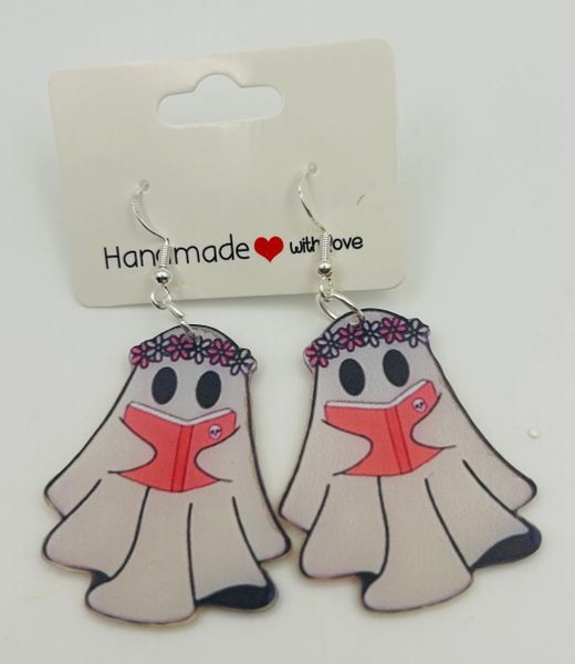 Bookworm Ghost Earrings