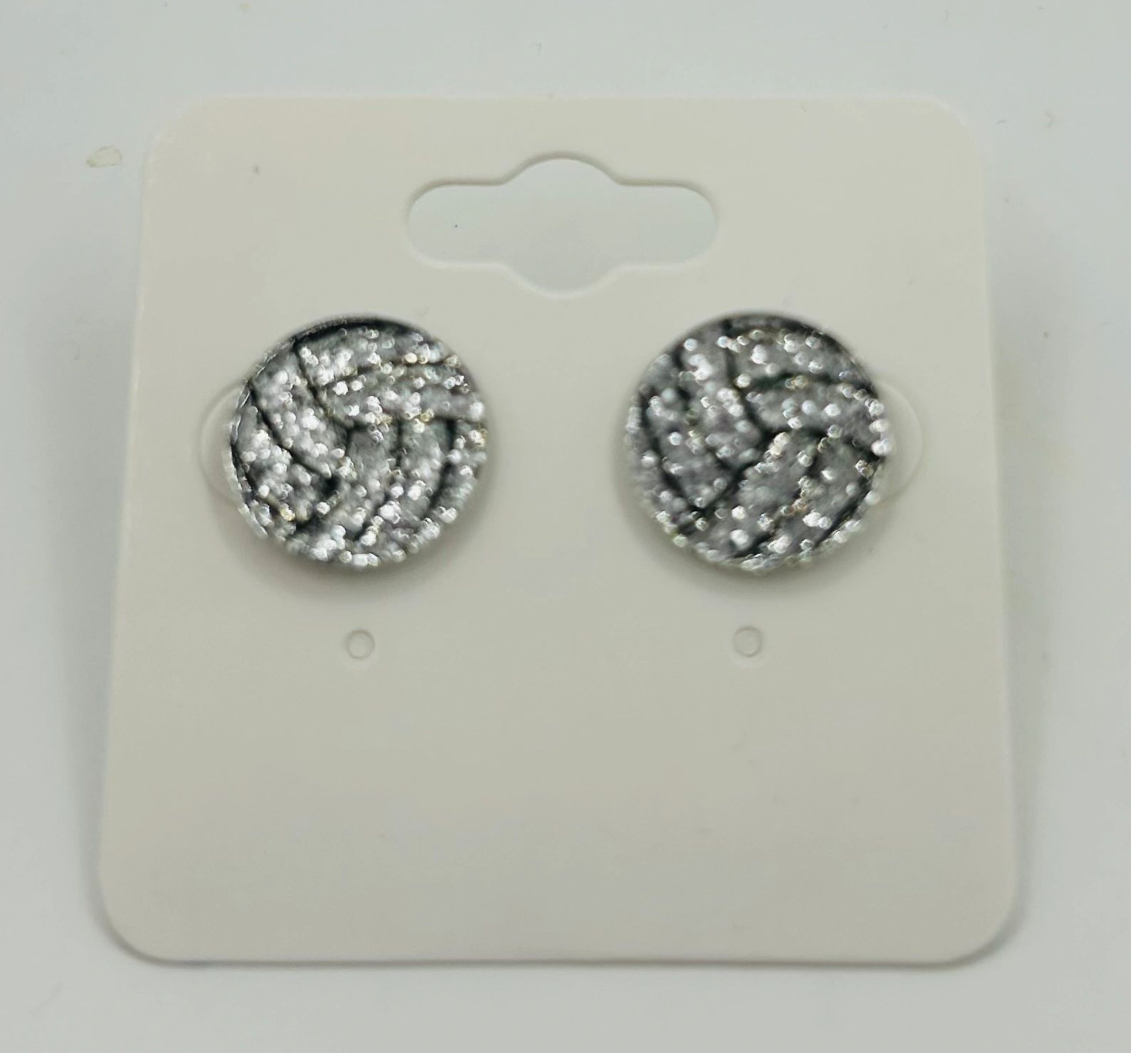 Glitter Volleyball Stud Earrings