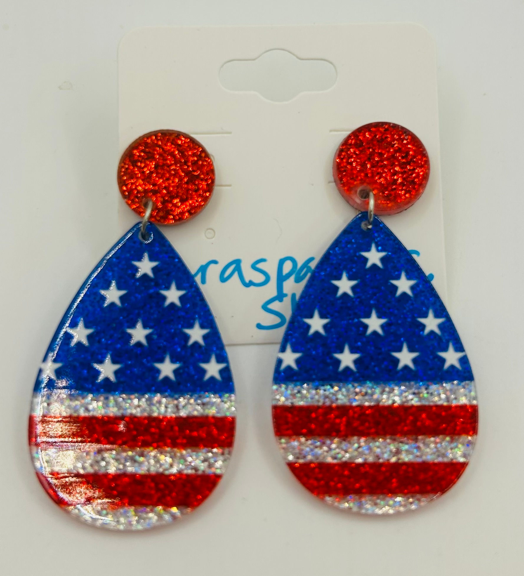 Patriotic Oval Earrings