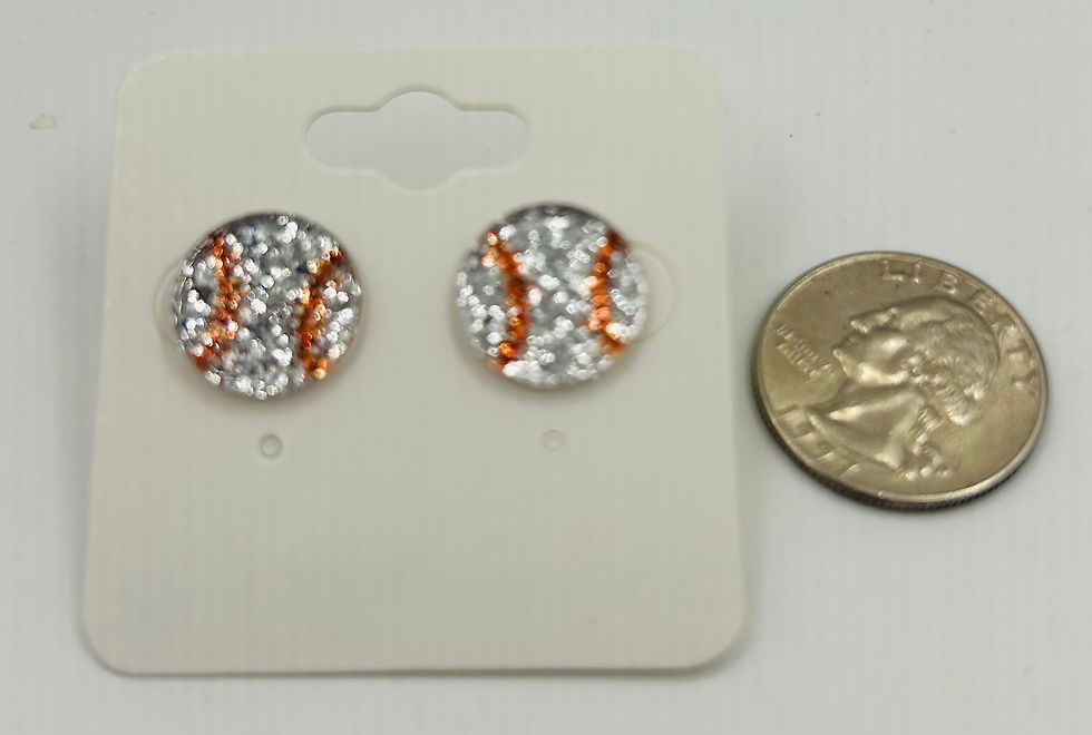 Thumbnail: Sparkling Baseball Stud Earrings