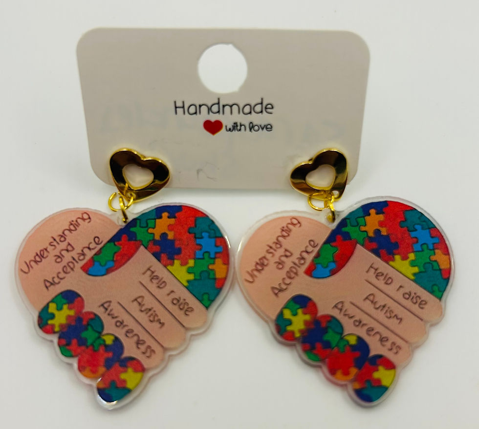 Thumbnail: Heart Autism Awareness Earrings