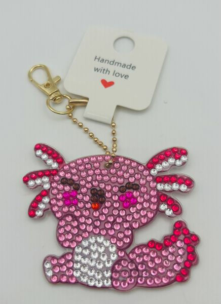 Yawing Axolotl Diamond Art Backpack Charm