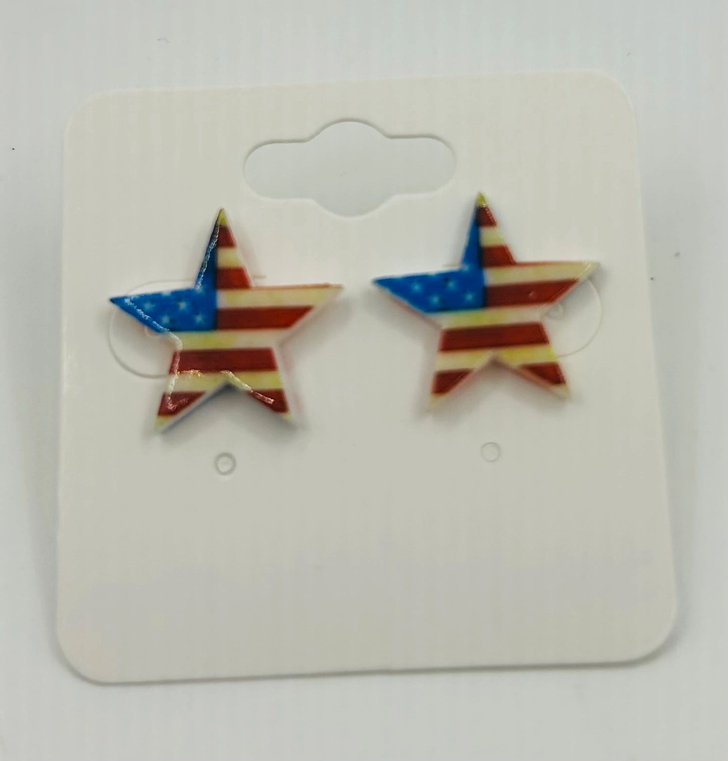 American Flag Star Stud Earrings