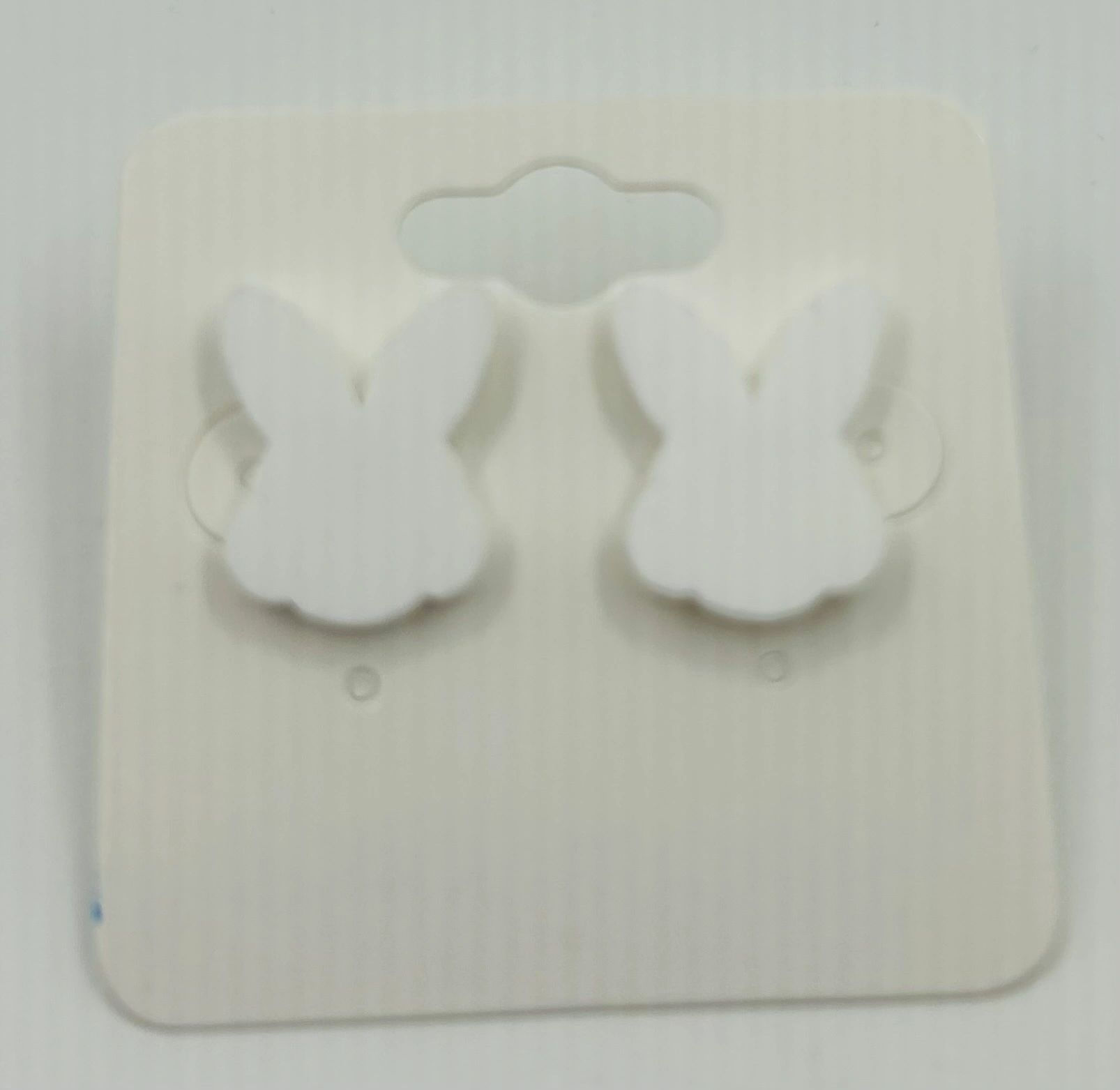 White Bunny Stud Earrings
