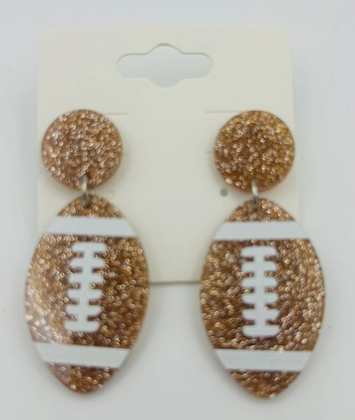 Glitter Football Drop Earrings