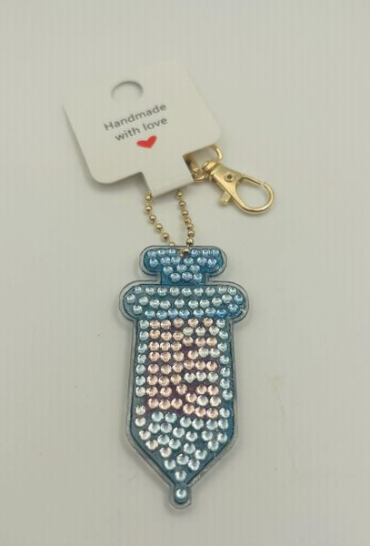 Handmade Glitter Syringe Purse Charm