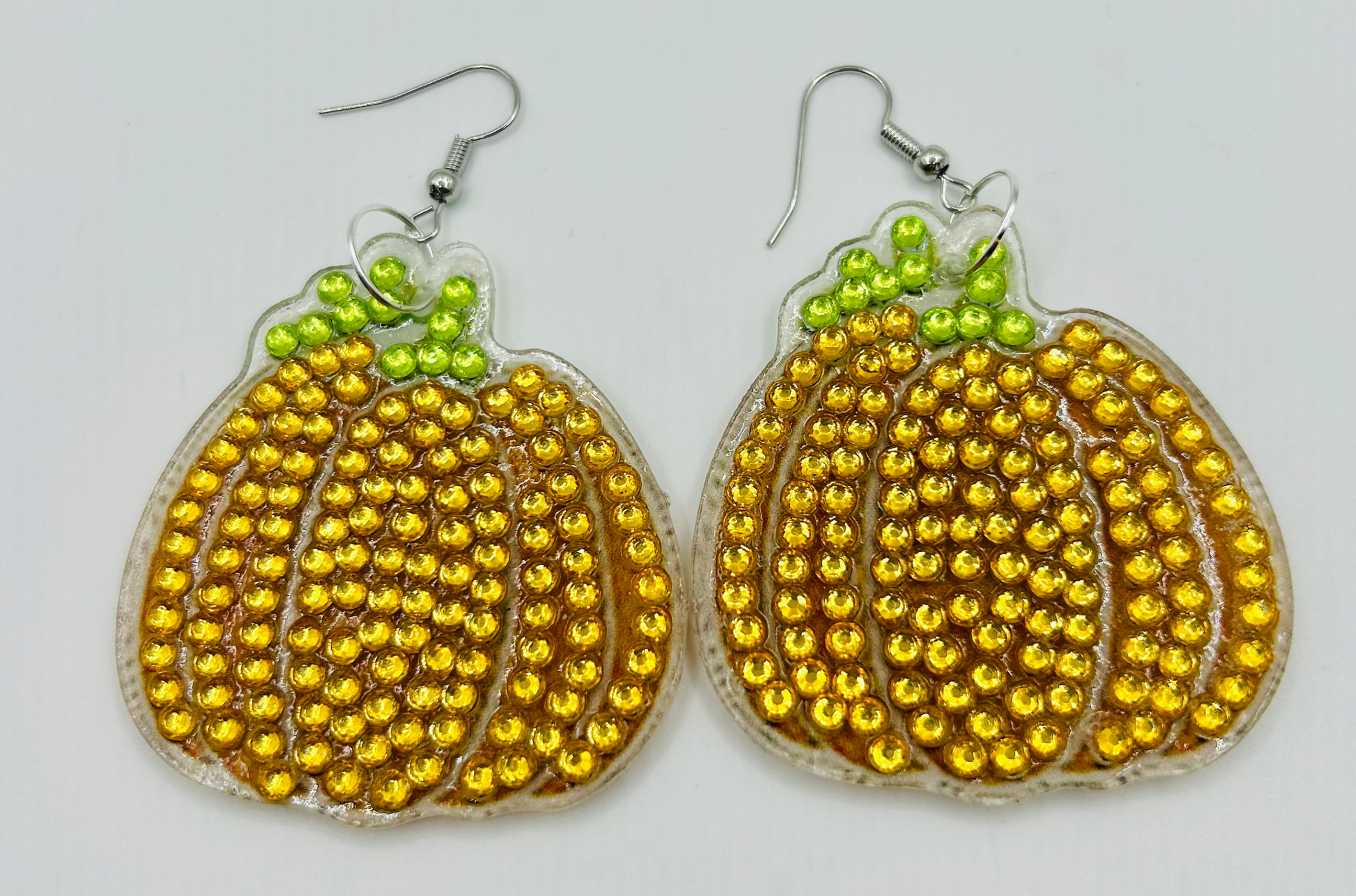 Pumpkin Diamond Art Earrings