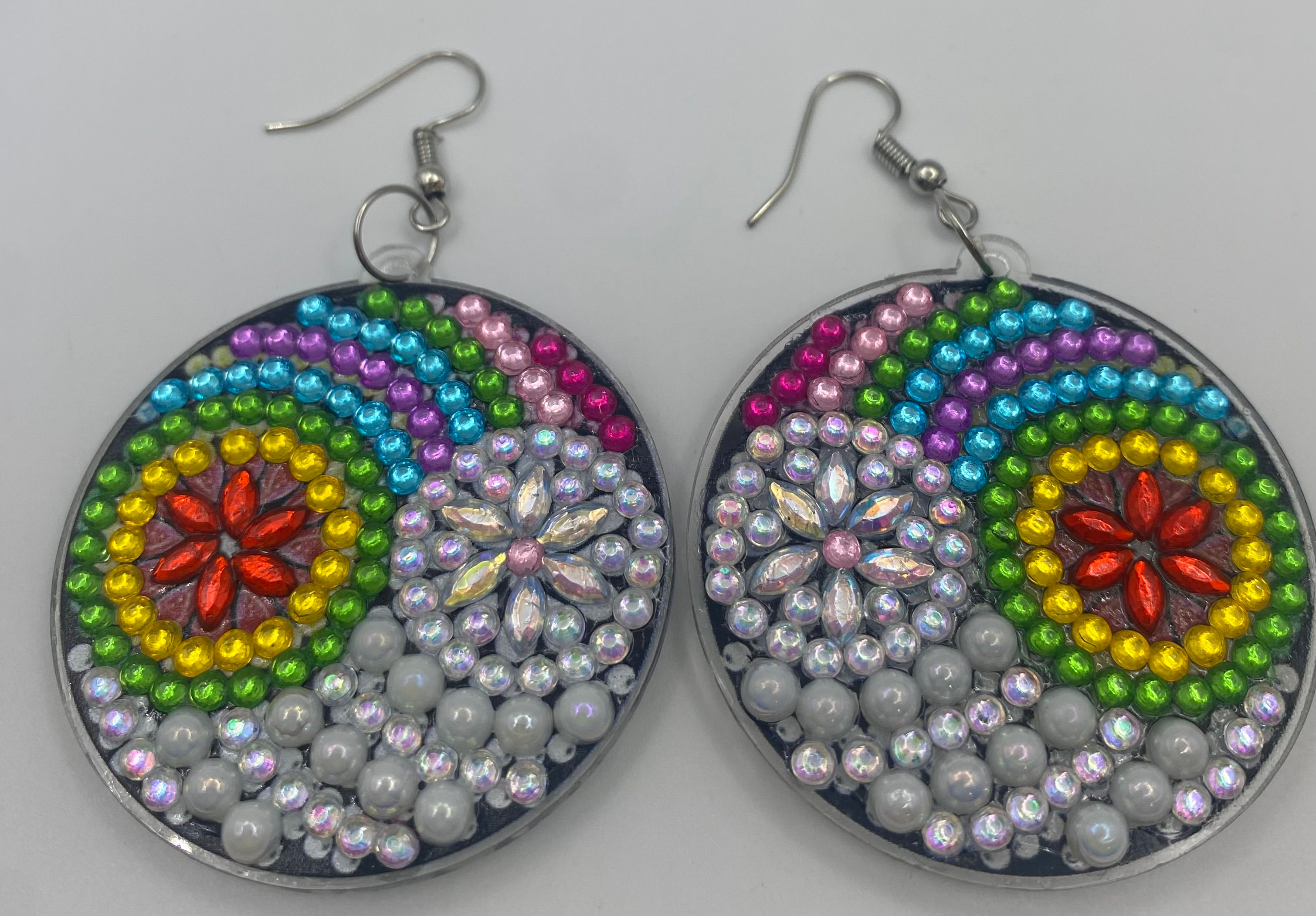 Rainbow Diamond Art Earrings