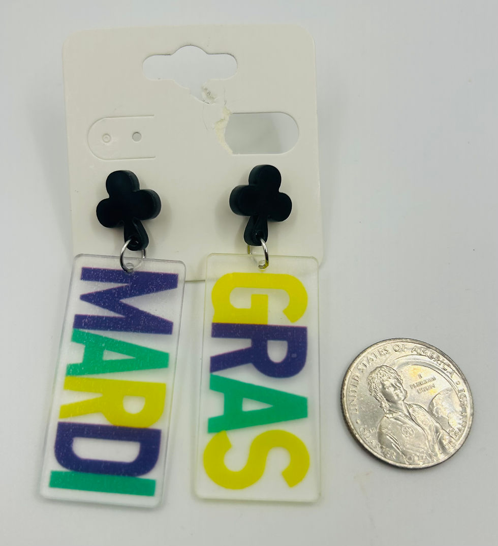 Thumbnail: Mardi Gras Statement Letter Earrings
