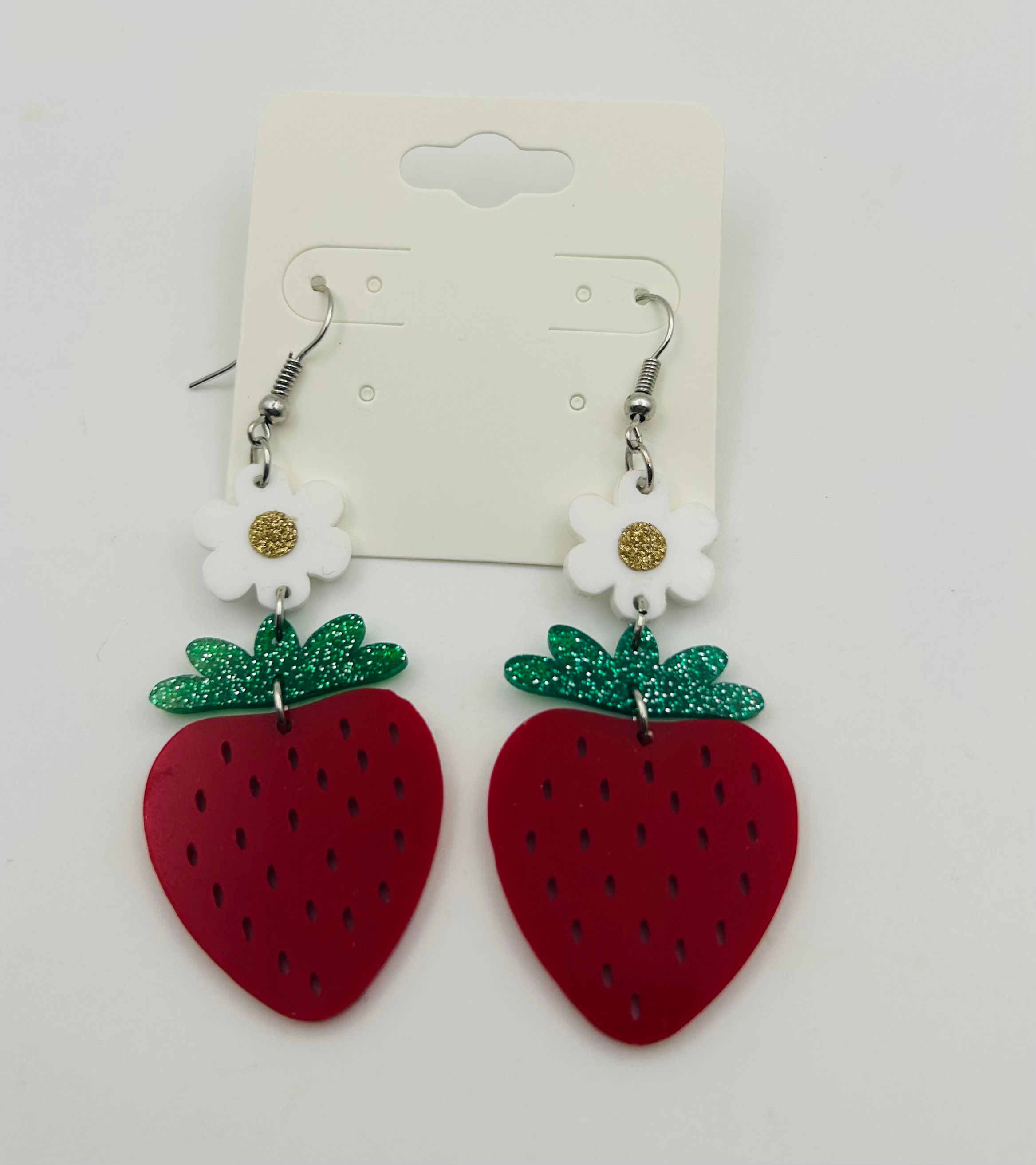Strawberry & Daisy Drop Earrings