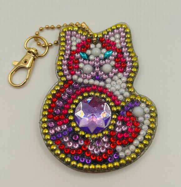 Pink and Lavender Cat Purse Charm