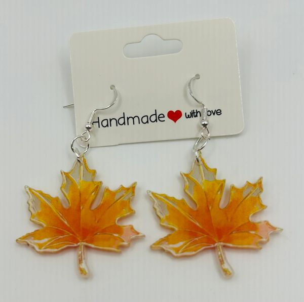 Golden Autumn Leaf Earrings