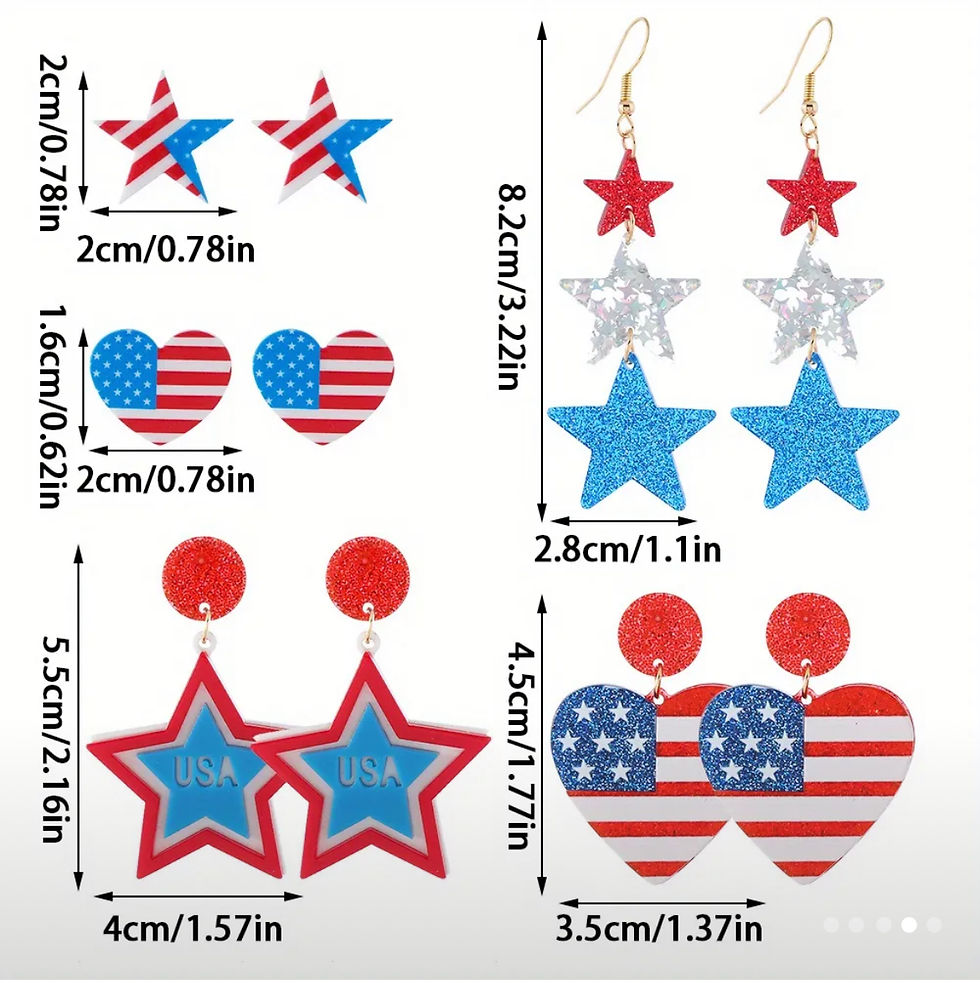 Thumbnail: American Flag Heart Stud Earrings
