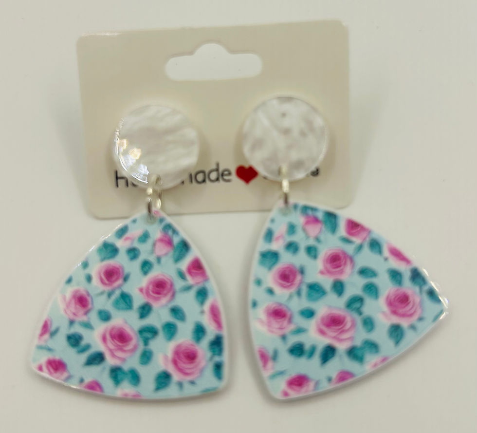 Thumbnail: Triangular Elegant Rose Earrings