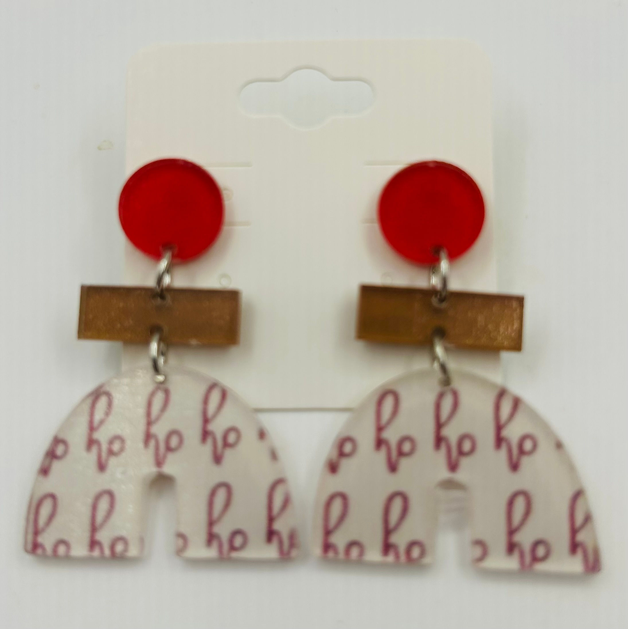 “Ho Ho Ho” Arch Dangle Earrings