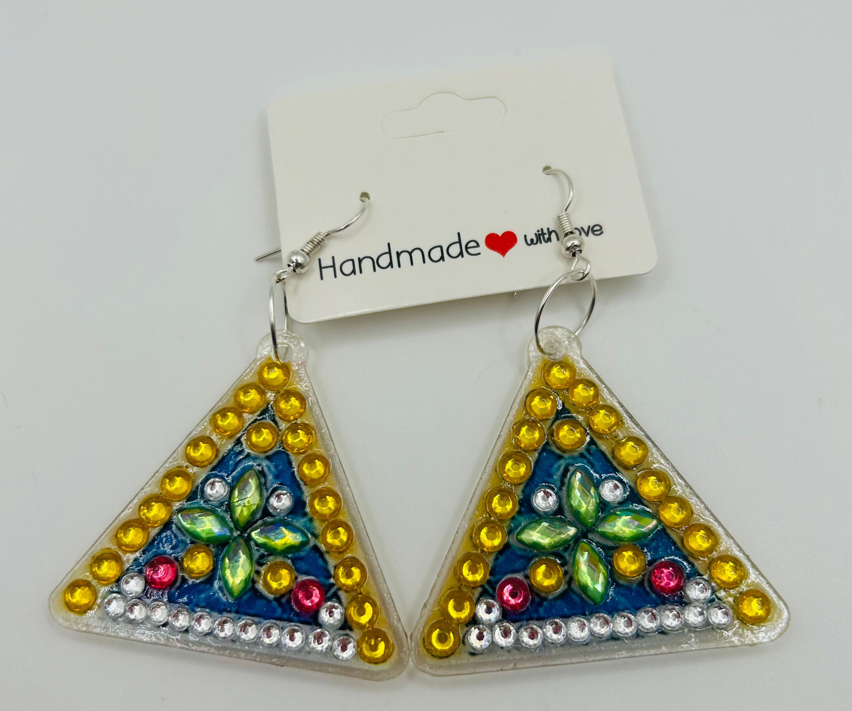Triangle Diamond Art Earrings