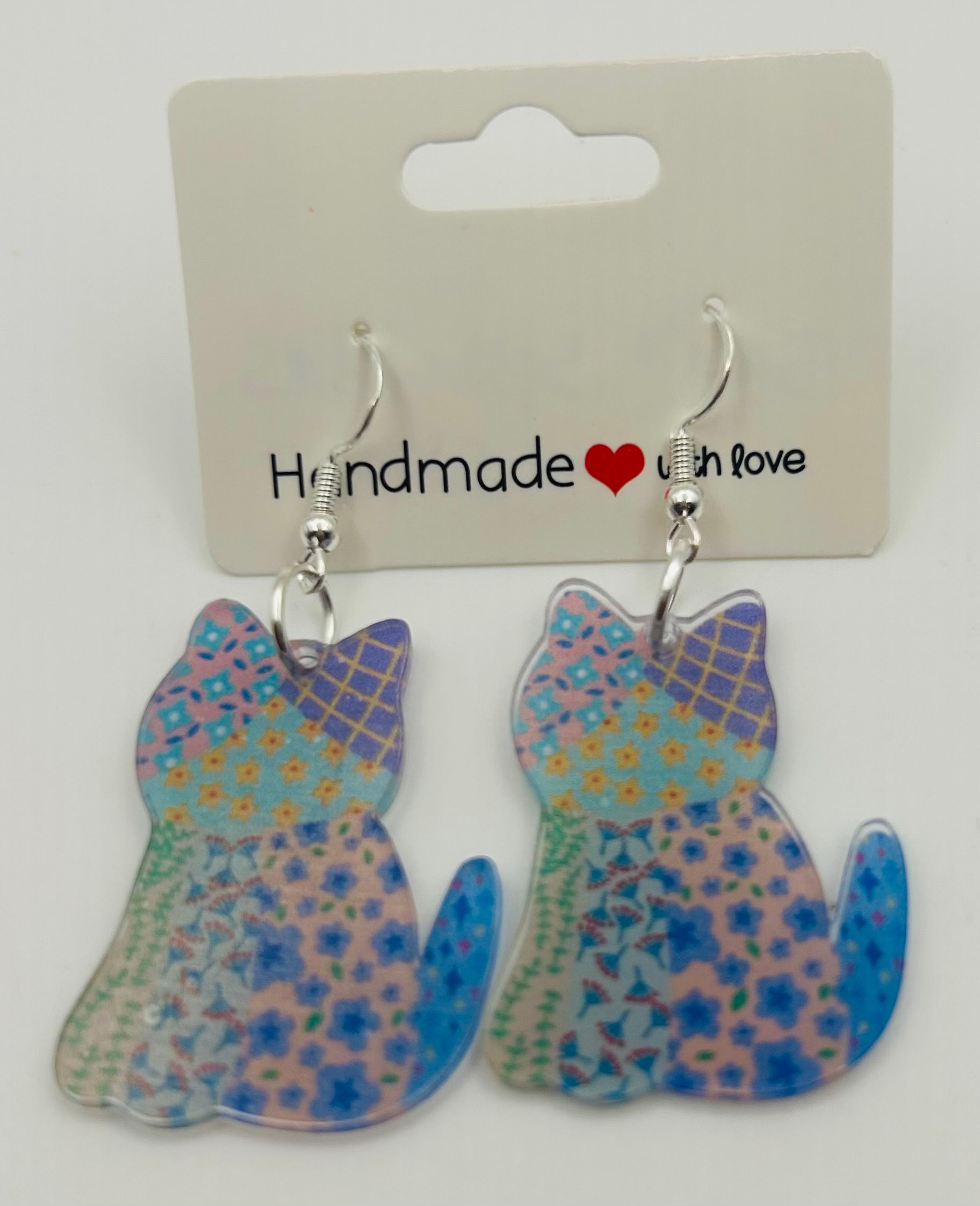 Patchwork Cat Earrings