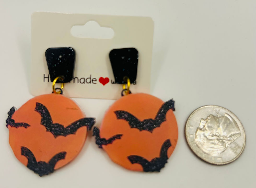 Thumbnail: 🦇 Spooky Bat Acrylic Earrings