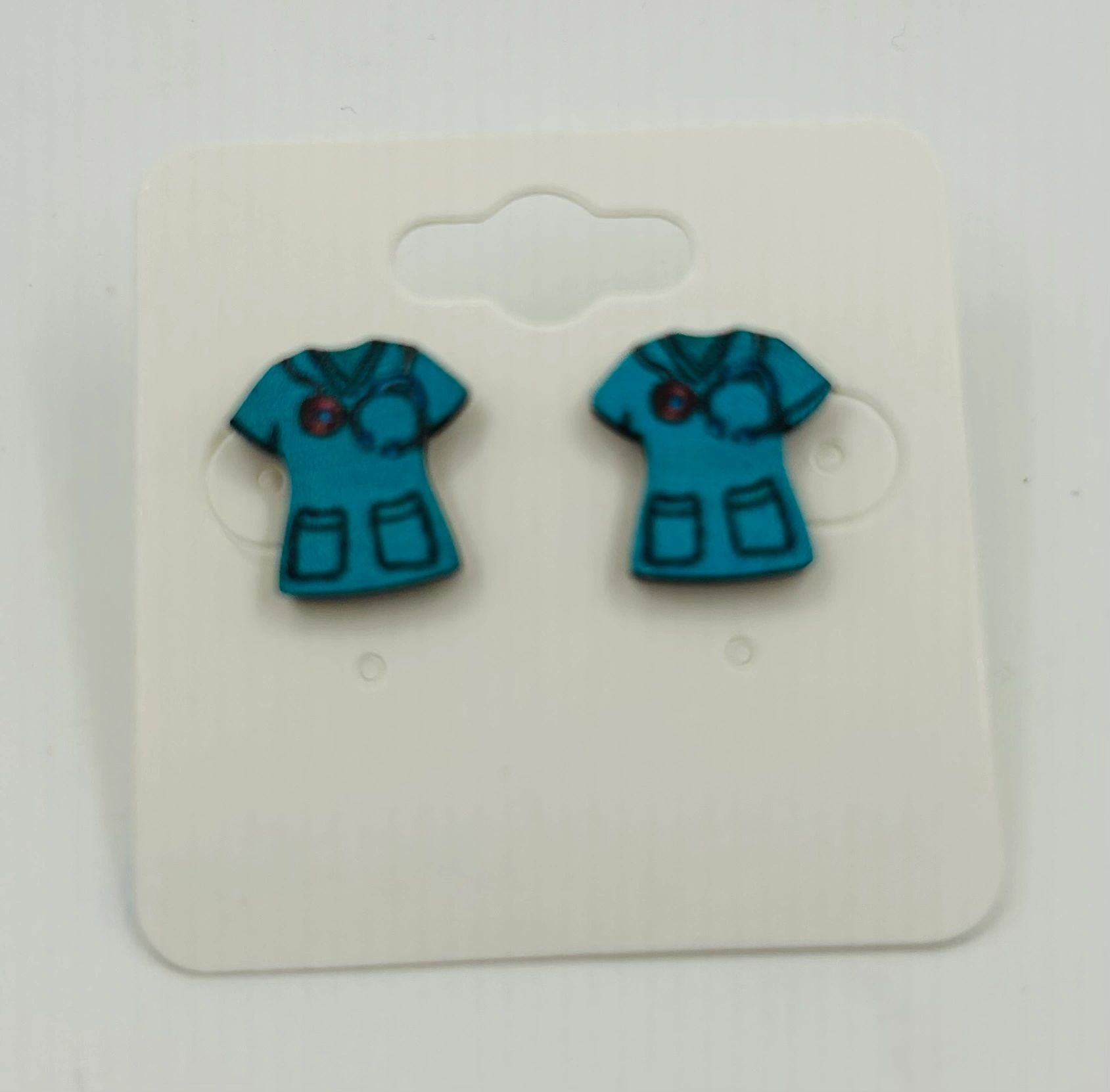 Turquoise Wooden Shrub Stud Earrings
