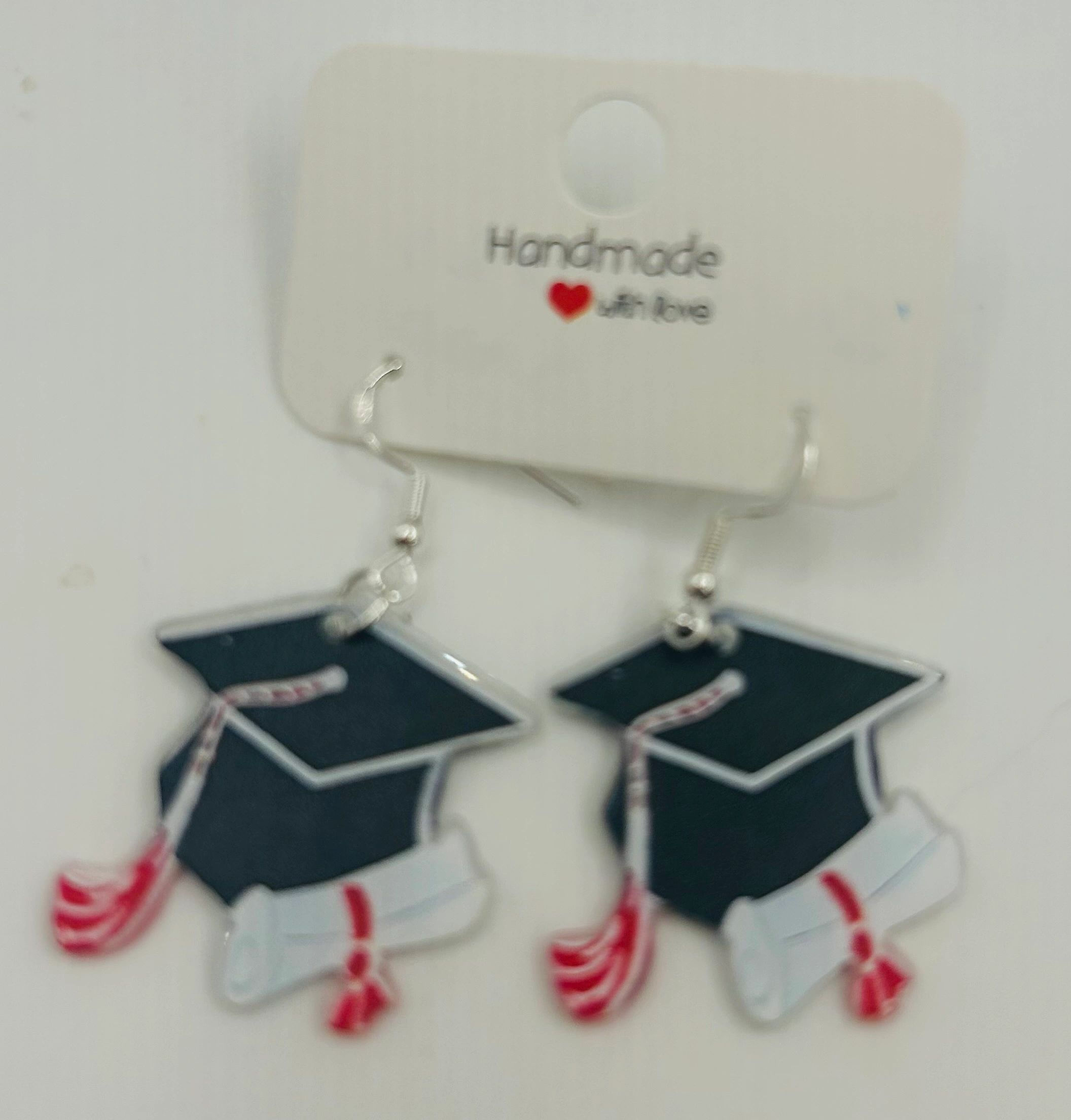 Graduation Hat Acrylic Earrings