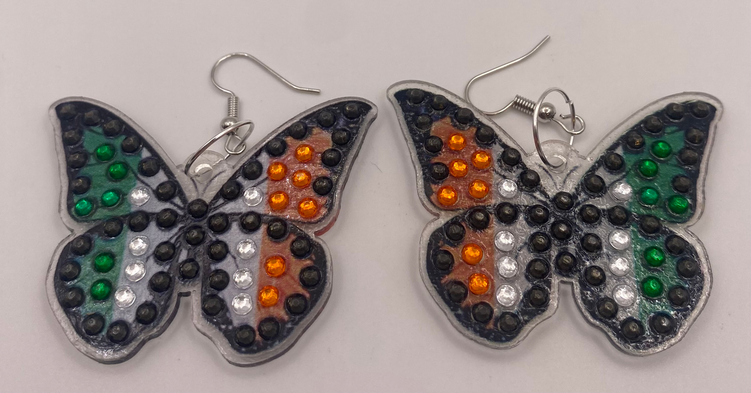 Green and Orange Butterfly Diamond Art