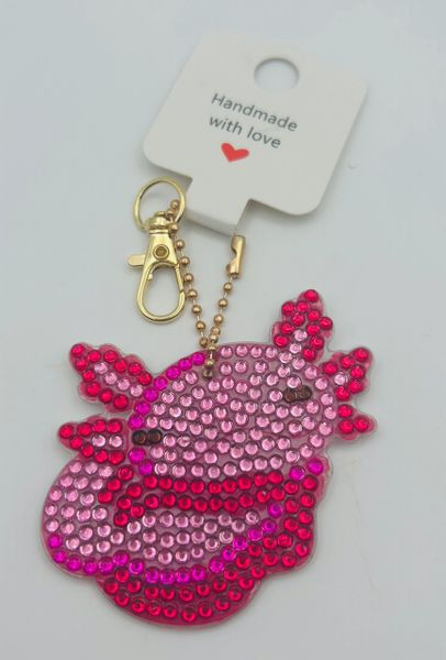 Pink Rhinestone Axolotl Backpack Charm