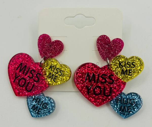 Triple Heart Earrings