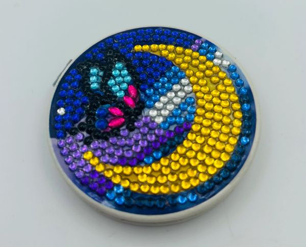 Moon and Butterfly Diamond Art Compact Mirror