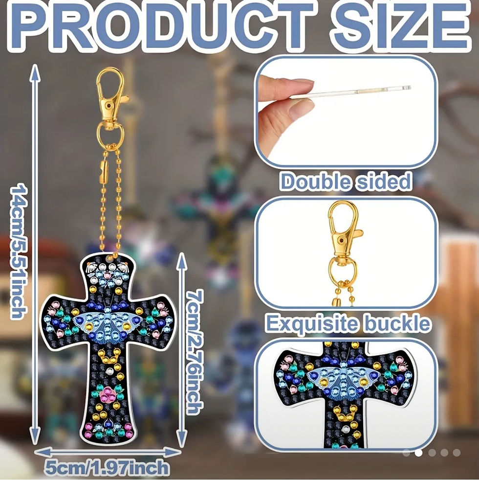 Thumbnail: Black and Butterfly Cross Purse Charm 4
