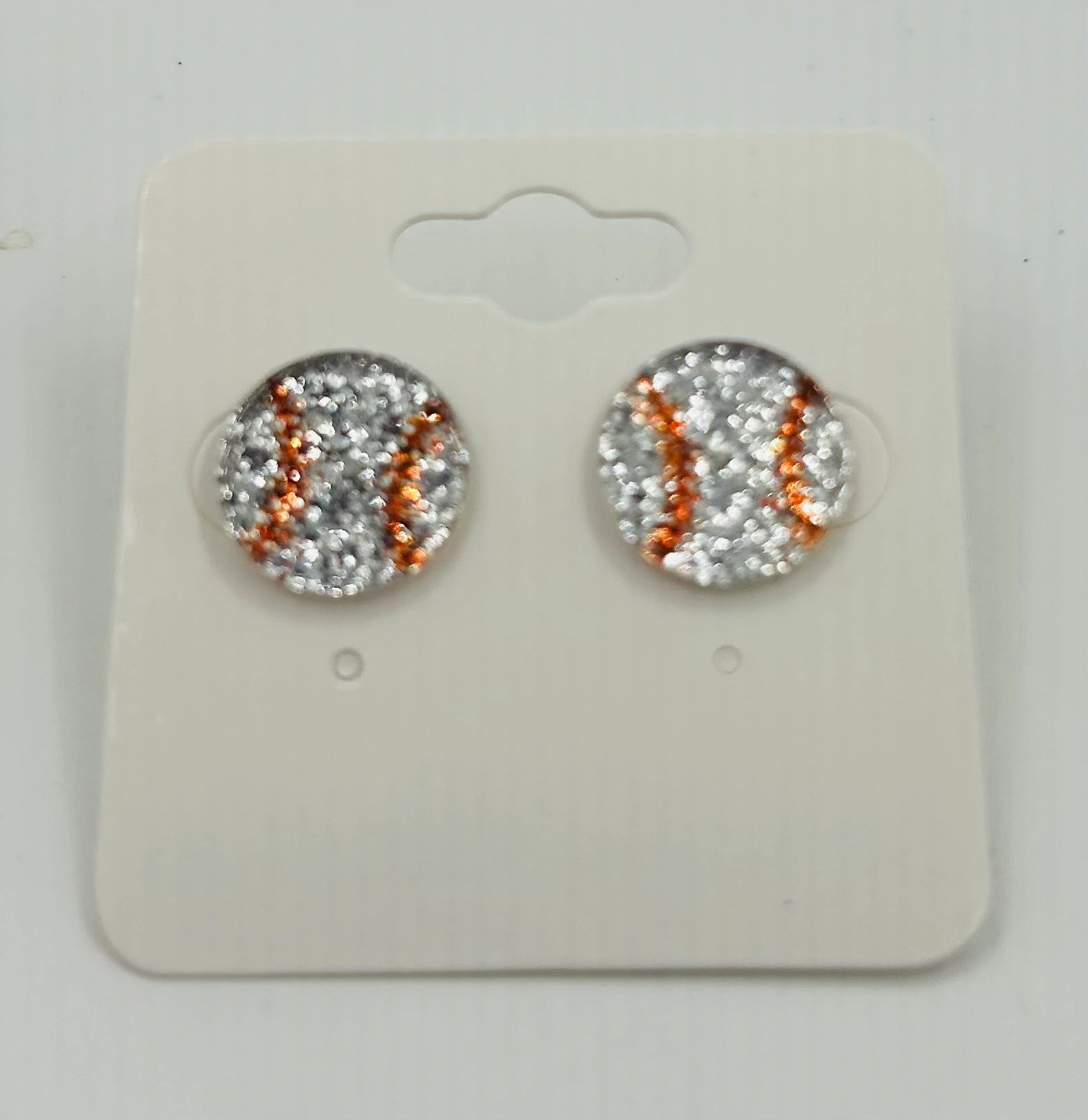 Sparkling Baseball Stud Earrings