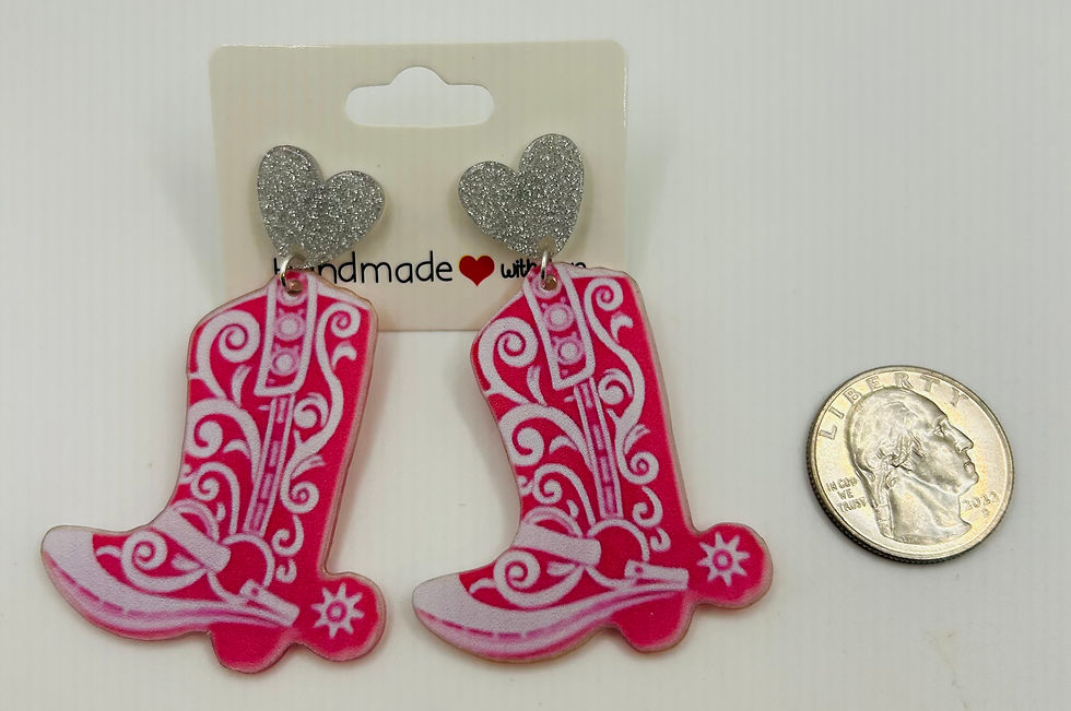 Thumbnail: Heart Stud Boot Earrings