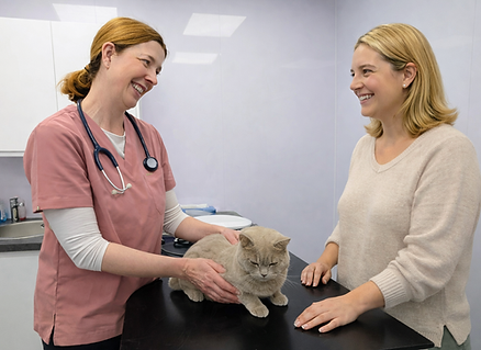 Veterinarian and owner discuss patient care.png