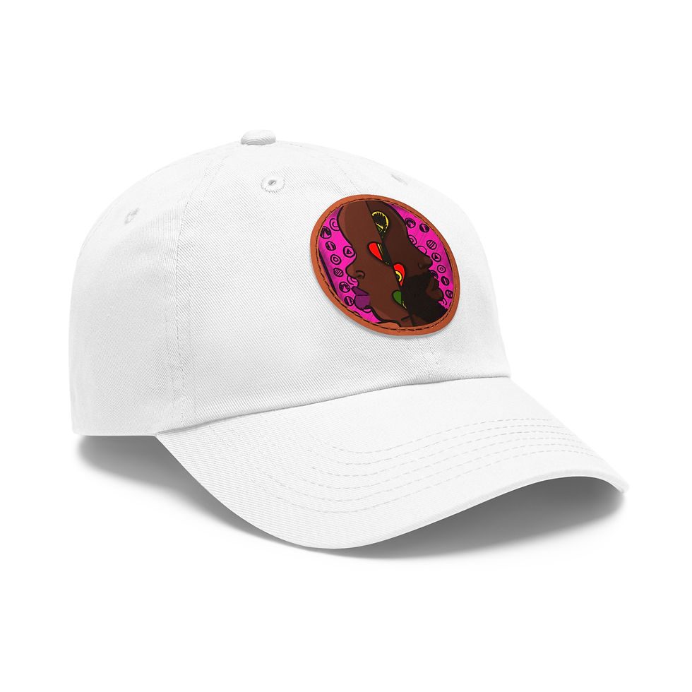 Thumbnail: Dad Hat with Leather Patch (Round)