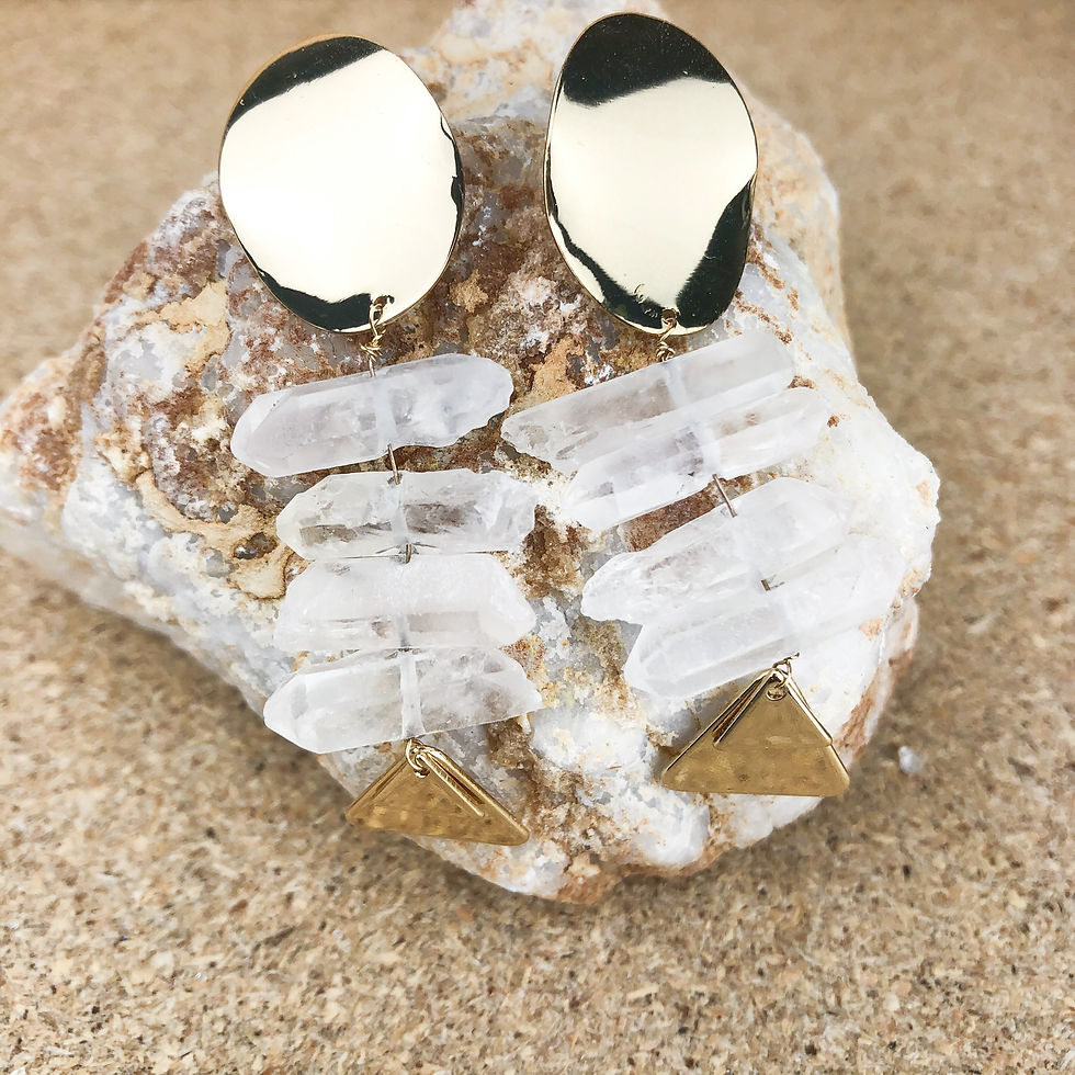 Thumbnail: Clear Quartz Fish Earrings