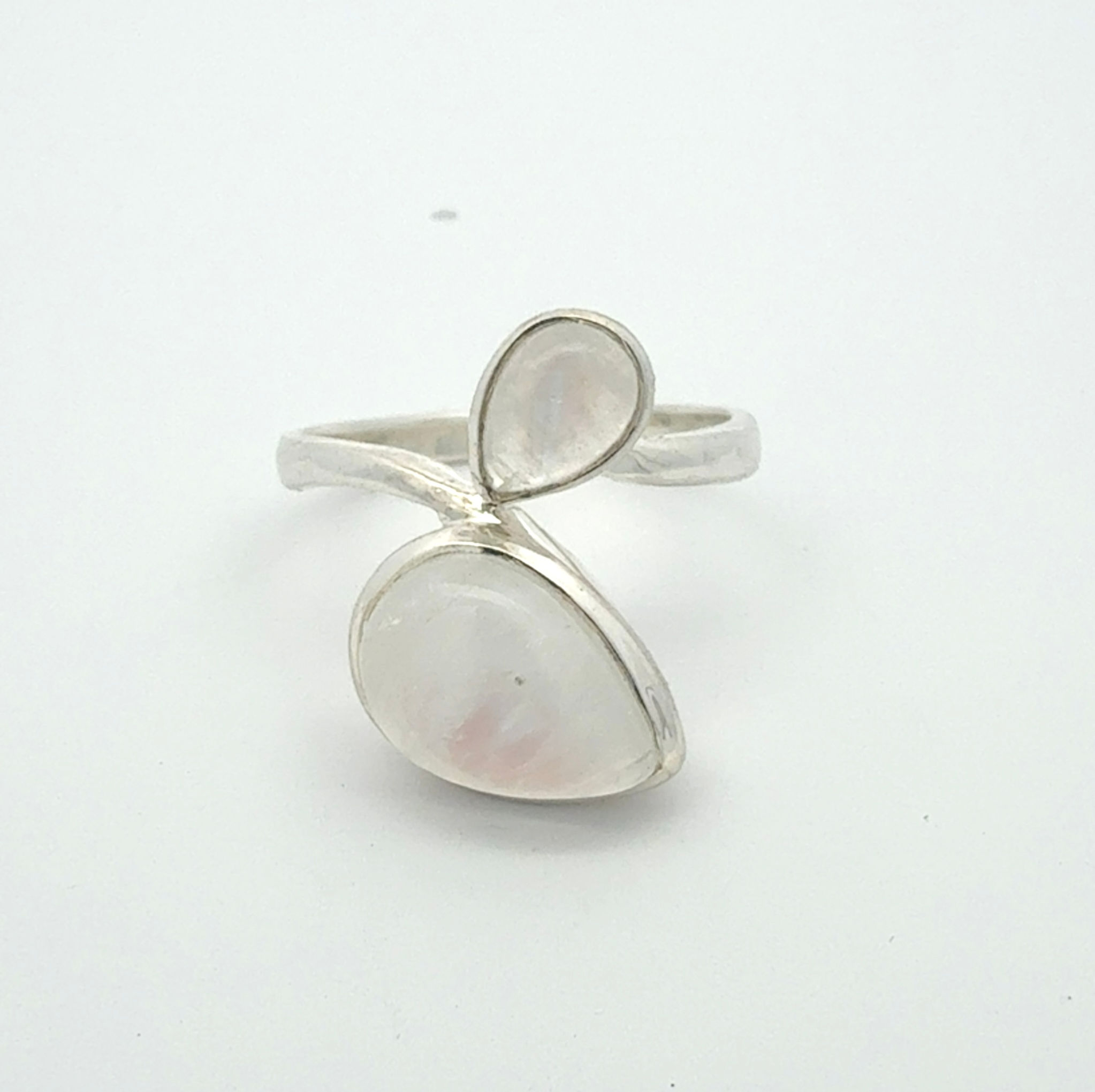 Silver moonstone ring