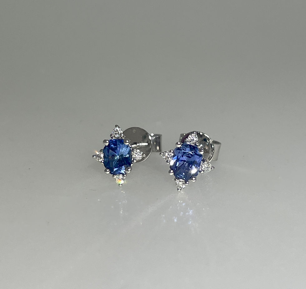18ct white gold sapphire and diamond studs