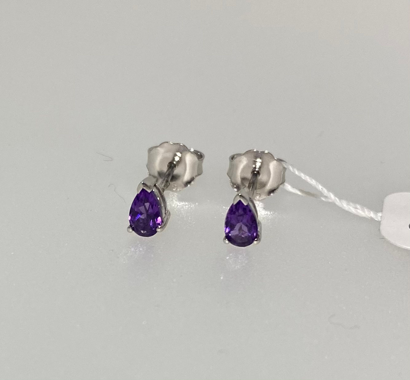 9ct white gold amethyst earrings