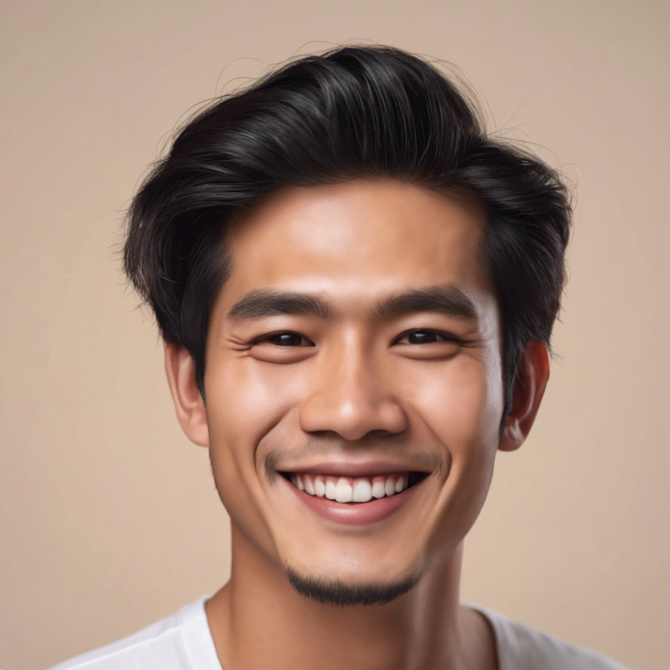 realistic close up portrait of indonesian man age 28, his hair using pomade, smile and happy.png