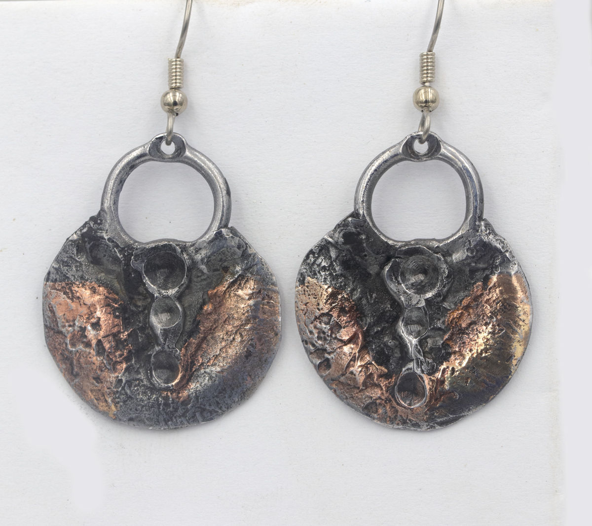 Iron Earrings With Inlay