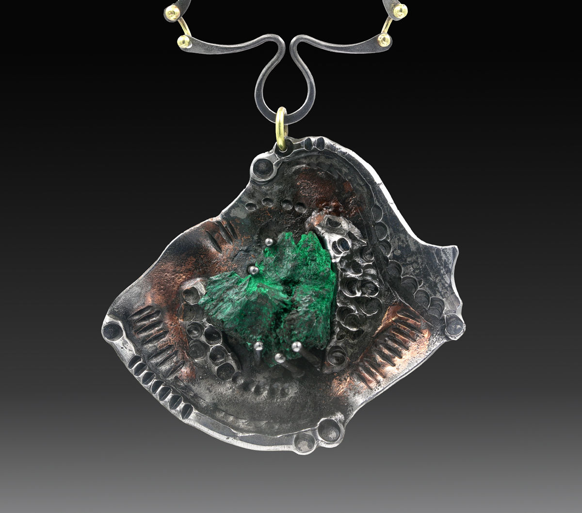 Iron Statement Necklace With Natural Turquoise