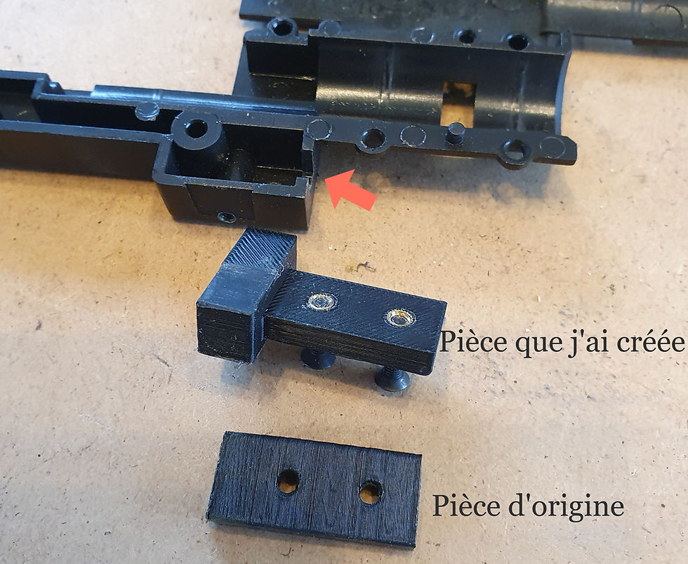 Pièce de raccord entre le corps et le garde main