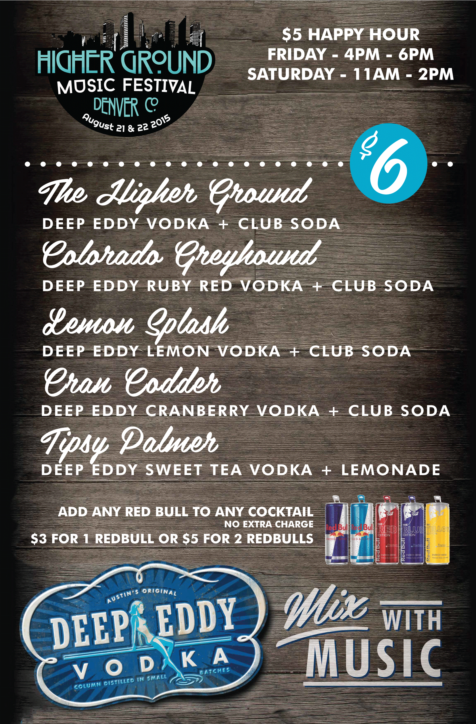 Higher Ground Menu 2015