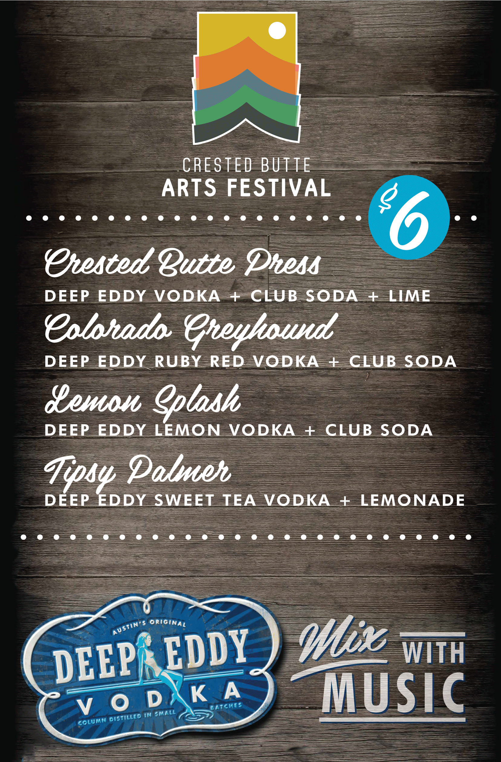 Crested Butte Art Festival Menu 2015