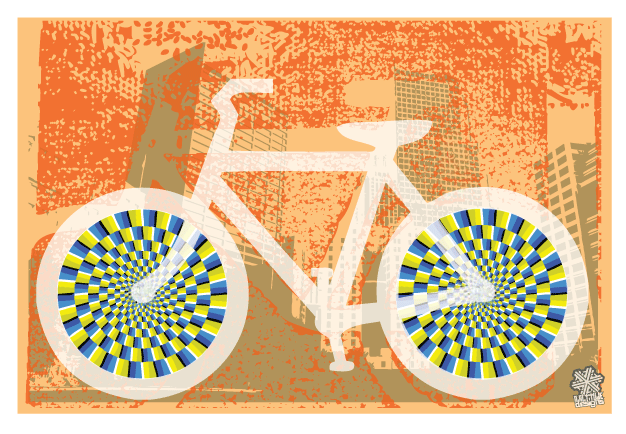 Bike Optical Illusions Poster