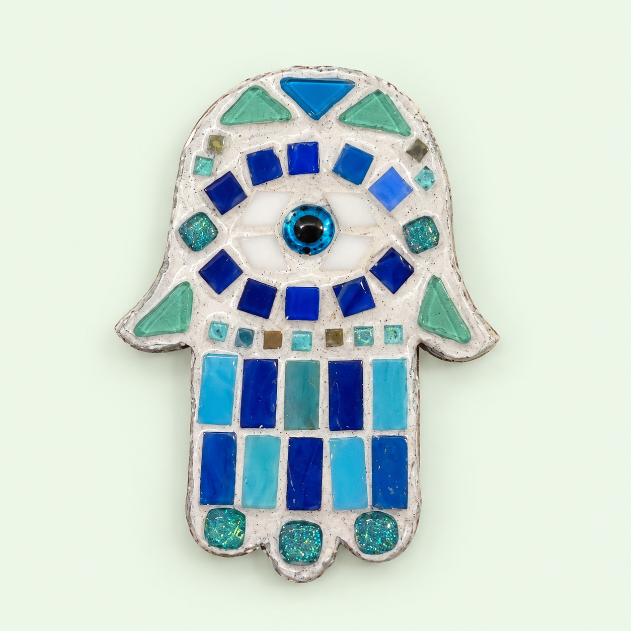 Hamsa Mosaic Mix Media Resin