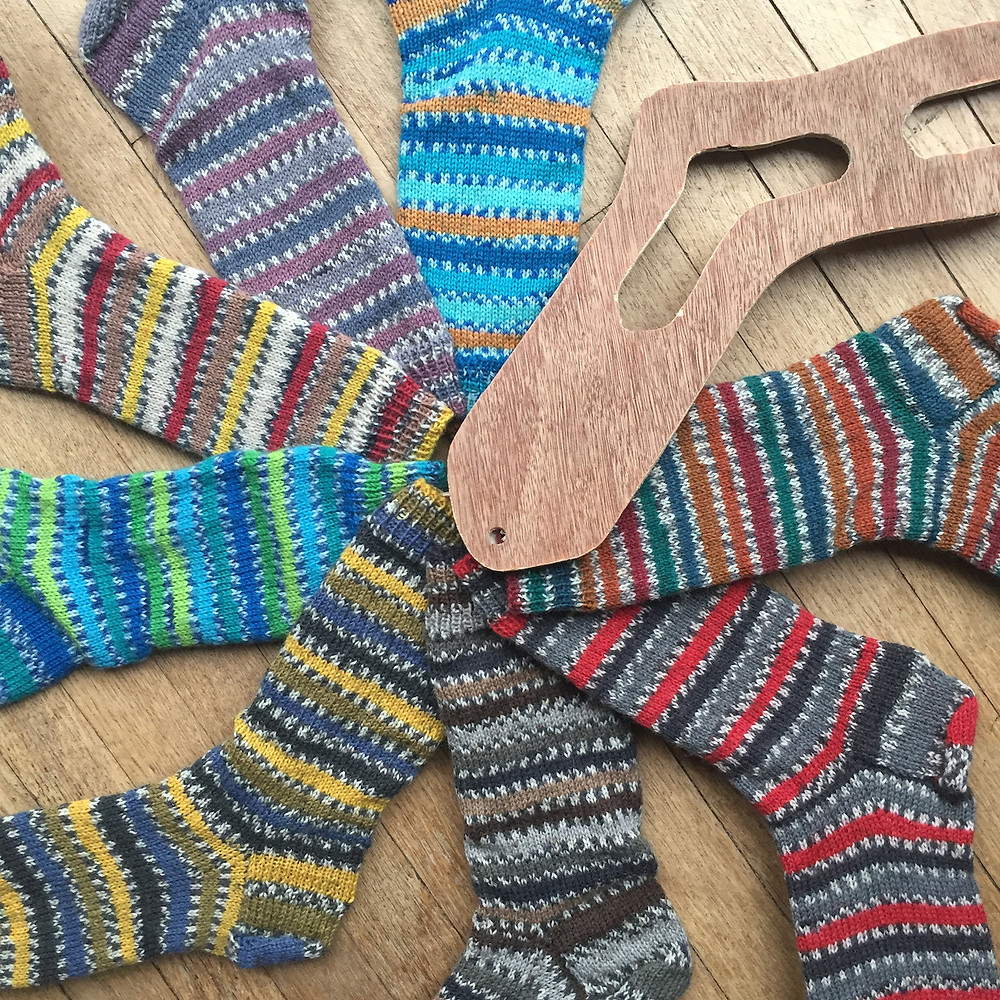 Selection of hand knit socks