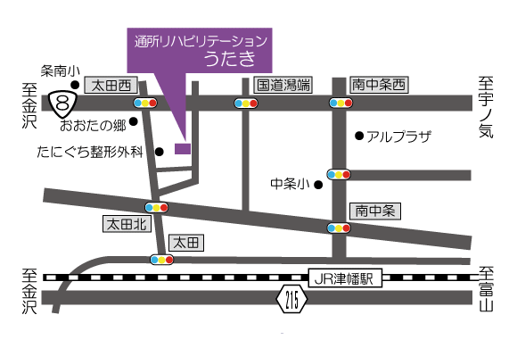 通所リハビリうたき地図