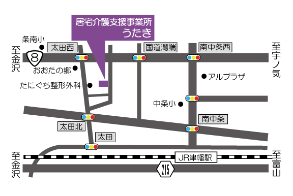 居宅介護支援うたき地図